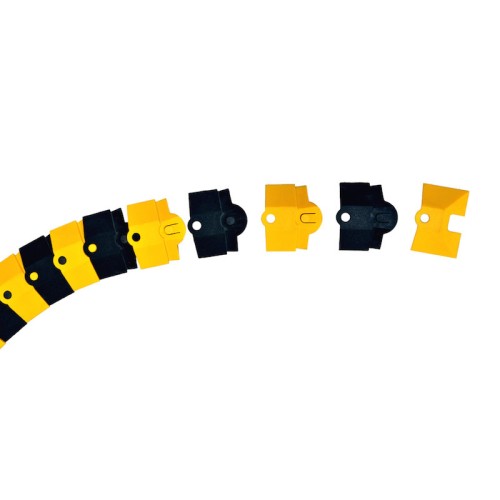 Pedana Passacavo Snodata Modulare 1 Canale MEDIUM 76x19 mm Nera